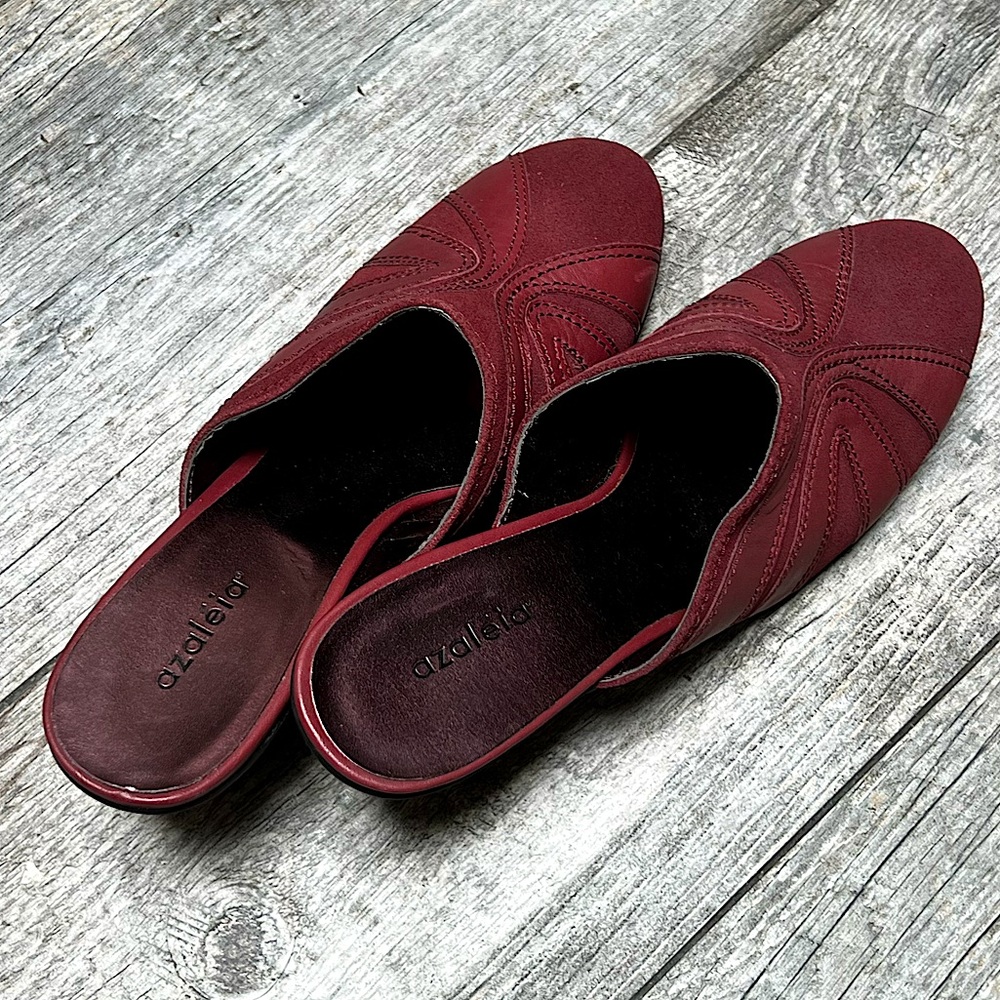 Azaleia | burgundy slides with heel